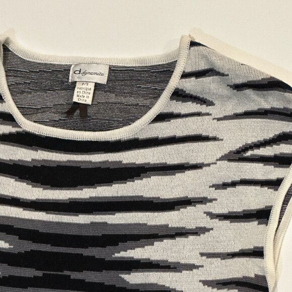 Dynamite Black Grey Animal Print Dress Size Small - Picture 2 of 3